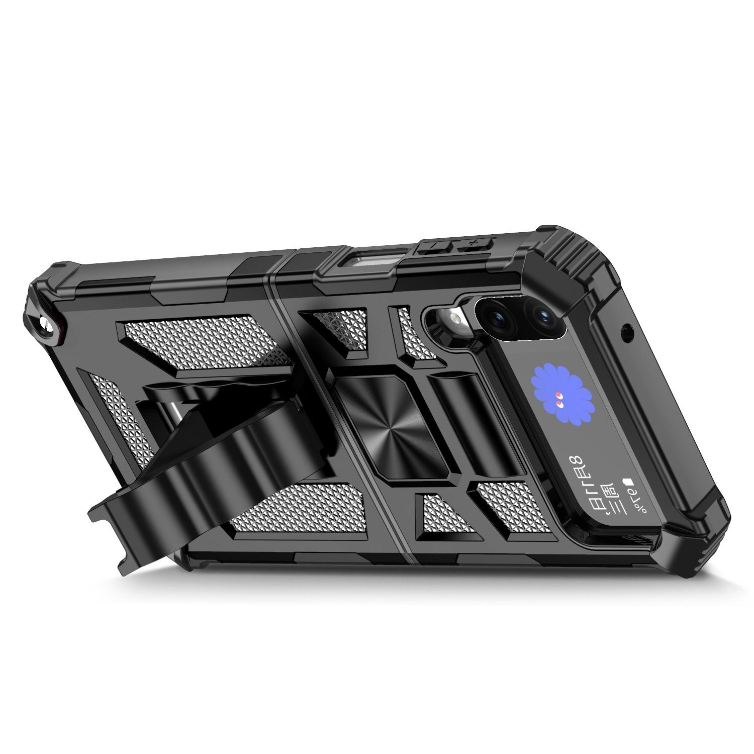 

For Samsung Galaxy Z Flip4 5G Kickstand Back Case Soft TPU+Hard PC Military Shockproof Protective Phone Cover Black
