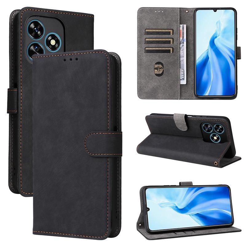 

Чехлы-книжки для Oukitel C51/C53/C50 из искусственной кожи с полной защитой корпуса [блокировка RFID] чехол-кошелек для телефона for Oukitel C51 чёрный