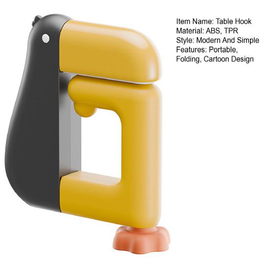 Handbag Hook Hanger for Table Portable Folding Under Desk Headphone Holder Cartoon Duck Purse Backpack Hanger