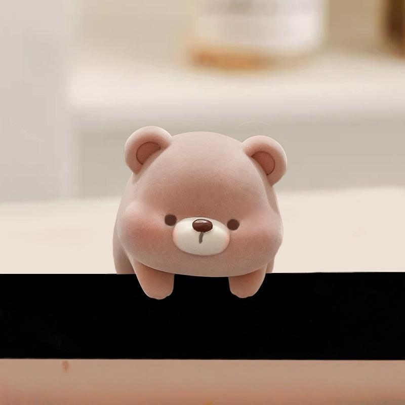 1Pc Screen Animal Model Elephant Cartoon Center Console Doll Flocking Computer Monitor Decoration Panda Dog Desk Ornament
