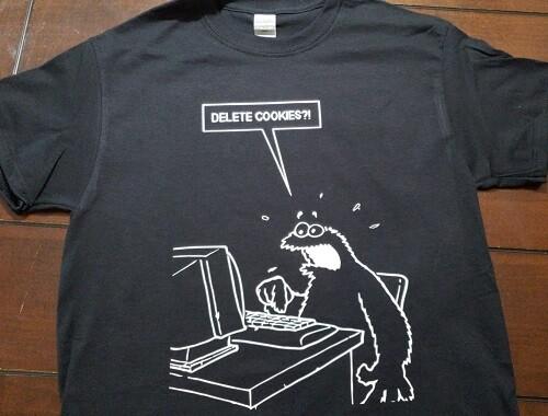 Delete Cookies Cookie monster T shirt Tee Computer Funny XXL