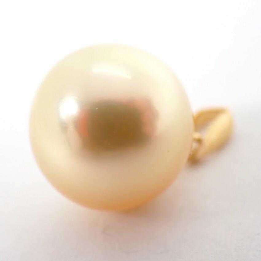[New] K18 South Sea White Pearl Golden Pearl Pendant Top/j33-12