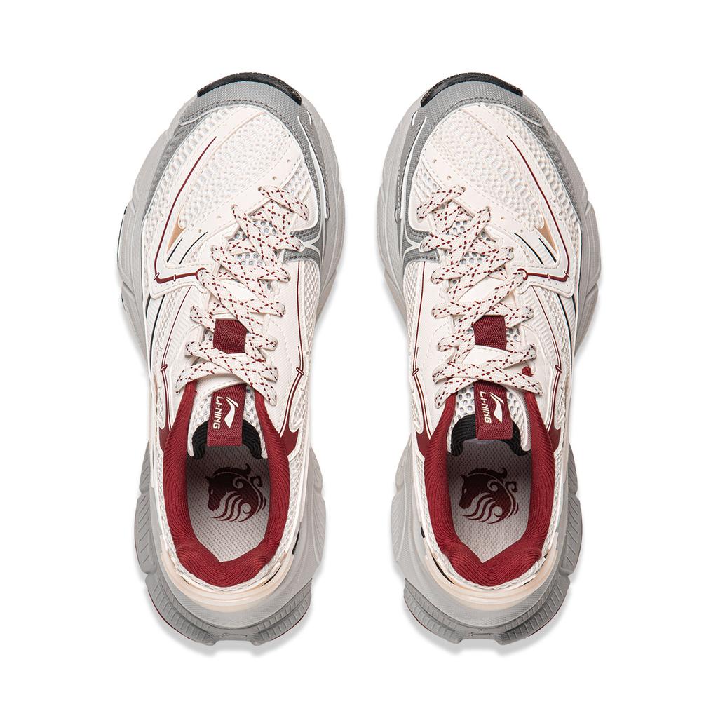 Li Ning Xingji Cushioning Abrasion Resistant Breathable Low top Chunky Sneakers Women's White Gray AGCW088-5