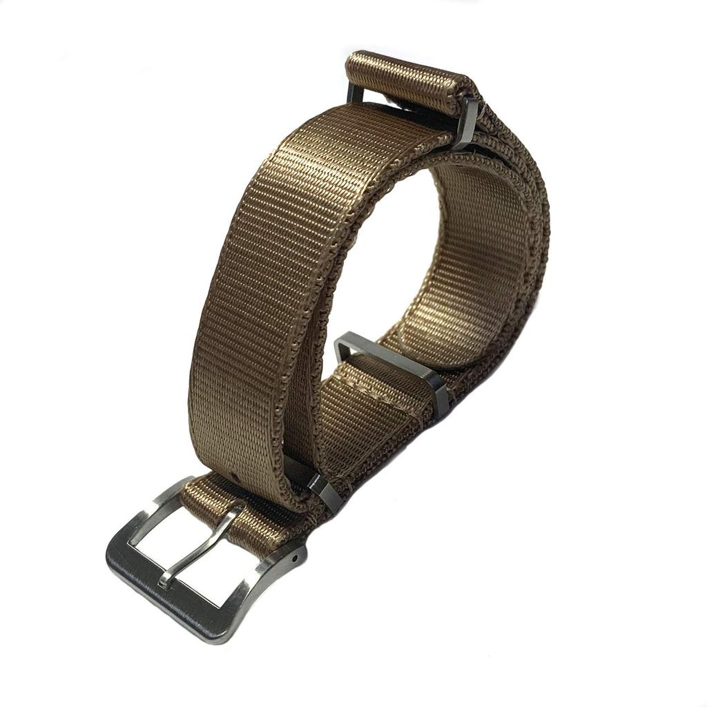 Watch Premium G10 NATO Type Silk Touch Nylon Strap Light Brown 20mm Width DELUXE NYLON NATO TYPE WATCH STRAP Light Brown 20mm [Naval Co.]