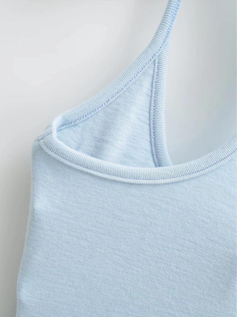 Women's Slim-Fit Racerback Tank with Removable Bra Pads - Low-Cut U-Neck Camisole for Spring/Summer 2026.