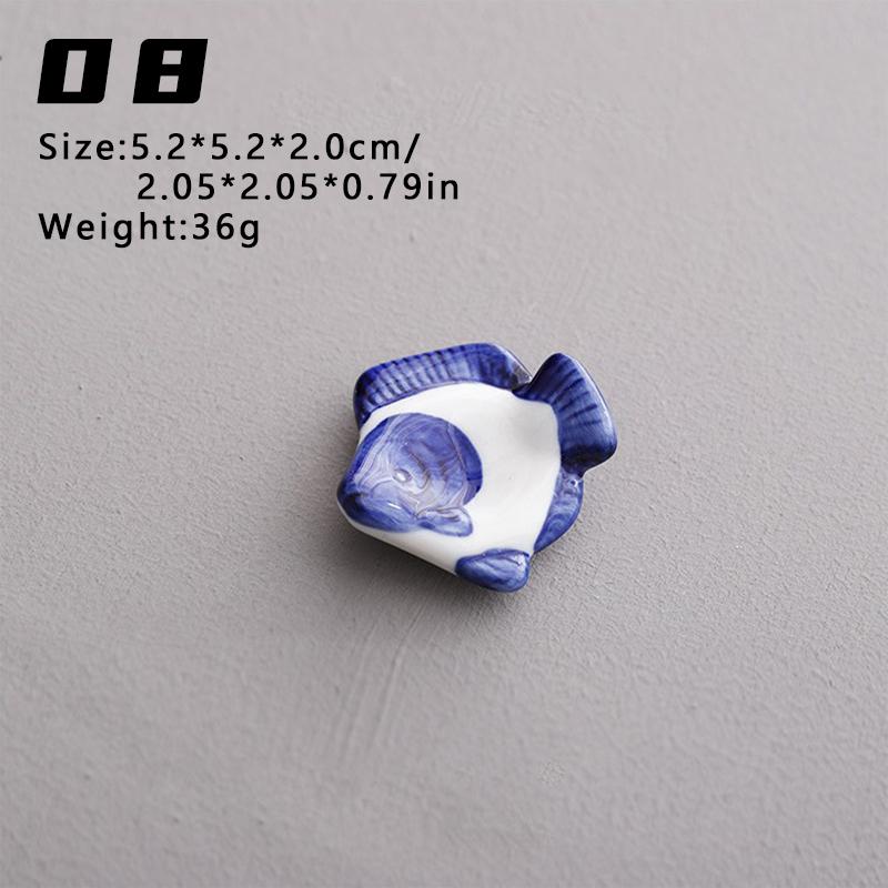 Cute Little Fish Ceramic Solid Chopstick Holder for Japanese Restaurants, Spoons, Fork Racks, Ceramic Rest Kitchen Utensils