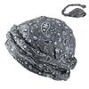 Men Women Satin Lined Turban Hat Adjustable Pre-Tied Headwraps Trendy Printing Sleeping Bonnet Chemo Hat Hair Cover