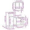 3 Piece Bathroom Furniture Set Smoked Oak Wood Based Panel