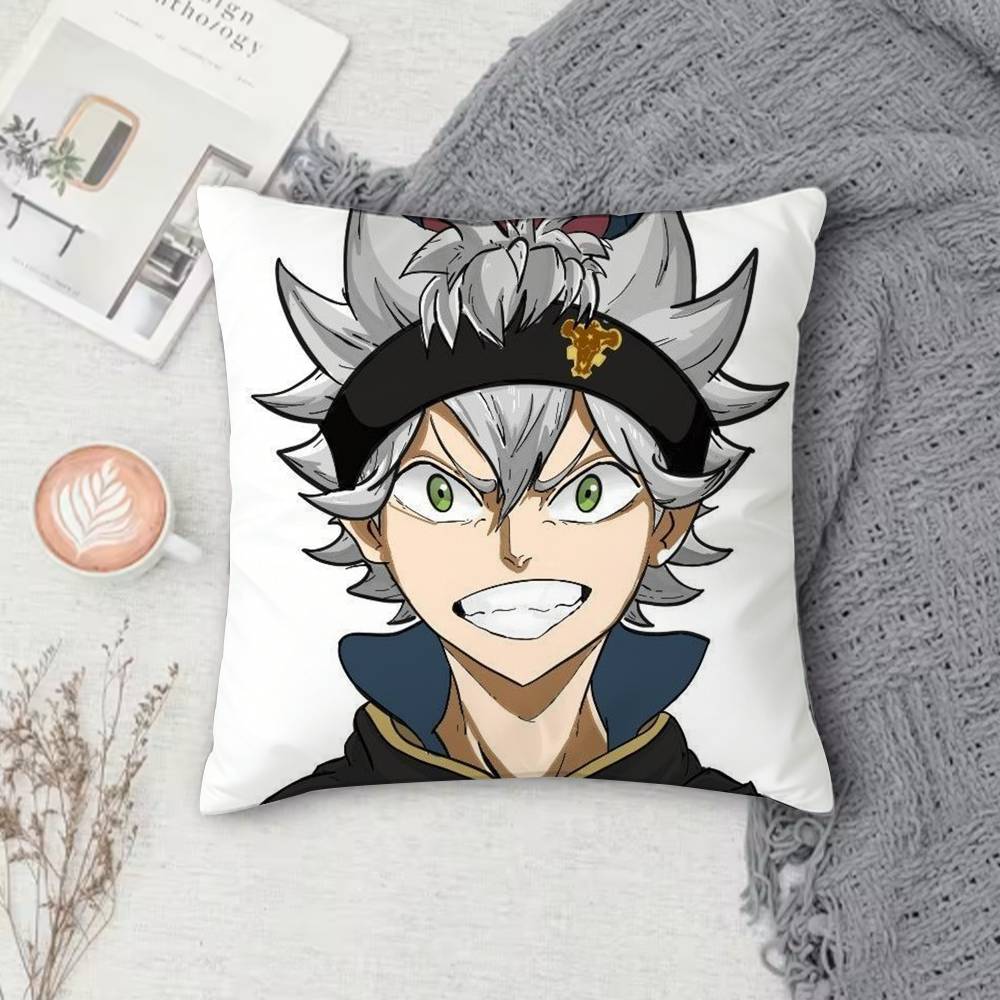 BBlack Clover Doublesided Printed Square Decorative Cushion Cover for Sofa Living Room Home Decor