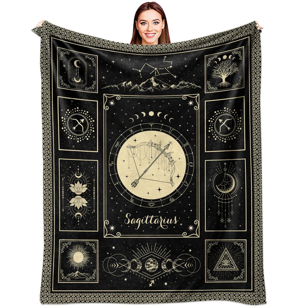 Cartoon Constellation Flannel Blanket Light Blanket Sofa Bedroom Bed Decorative Blanket