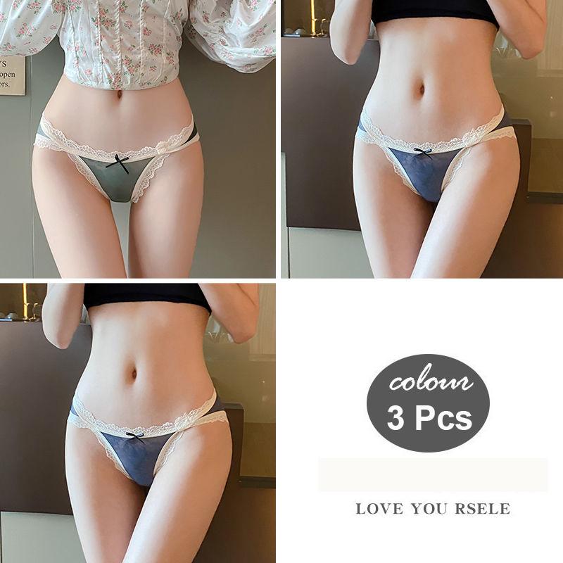 3 stücke Sexy Spitze Thongs frauen Unterwäsche Höschen Low-Taille Slips Damen Floral Mesh Sinnliche Erotische Dessous Nette unterhosen