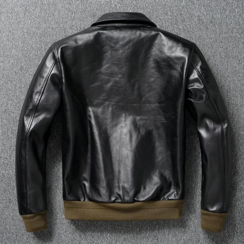 Chinese Size Classic A2 Genuine Horsehide Flight Suit Jacket Aviator Coats Genuine Leather Jacket Men Motorcycle Jackets Autumn