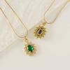 Stainless Steel Sunflower Zircon Bamboo Necklace High-grade Sporty Color-free Pendant All-match