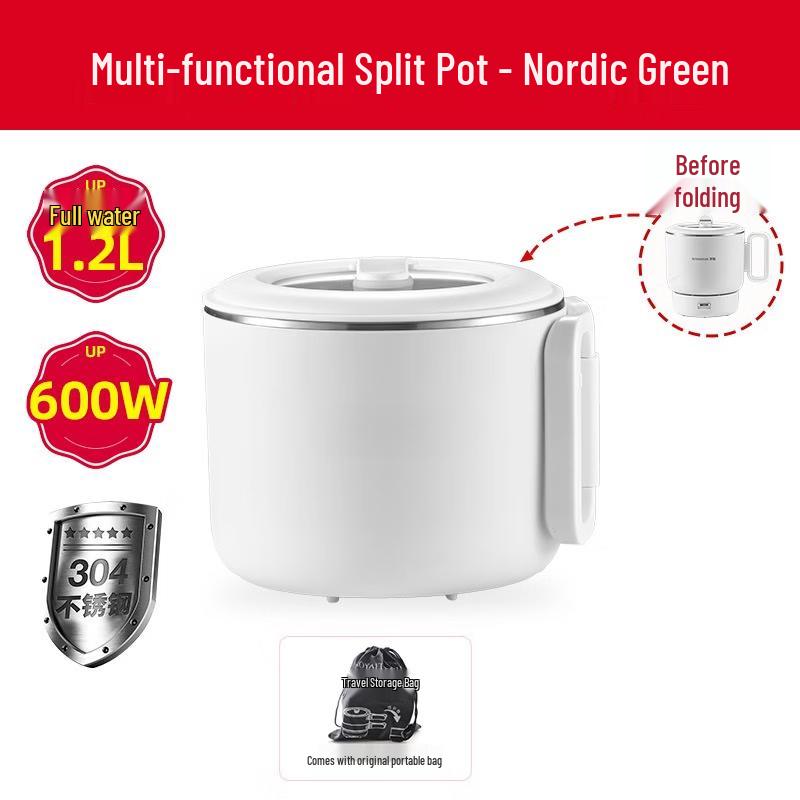 ZISIZ Folding Electric Cooking Pot with Steamer