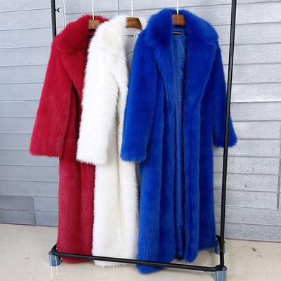 Super Long Fluffy Faux Fur Coat Women Jacket Winter Lapel Thicken White Faux Fur Coats Jacket for Women Outerwears