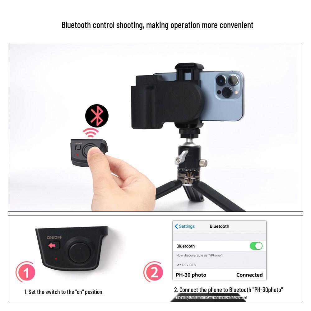 Multifunctional Bluetooth Wireless Remote: One-Handed Selfie & Photo Assistant