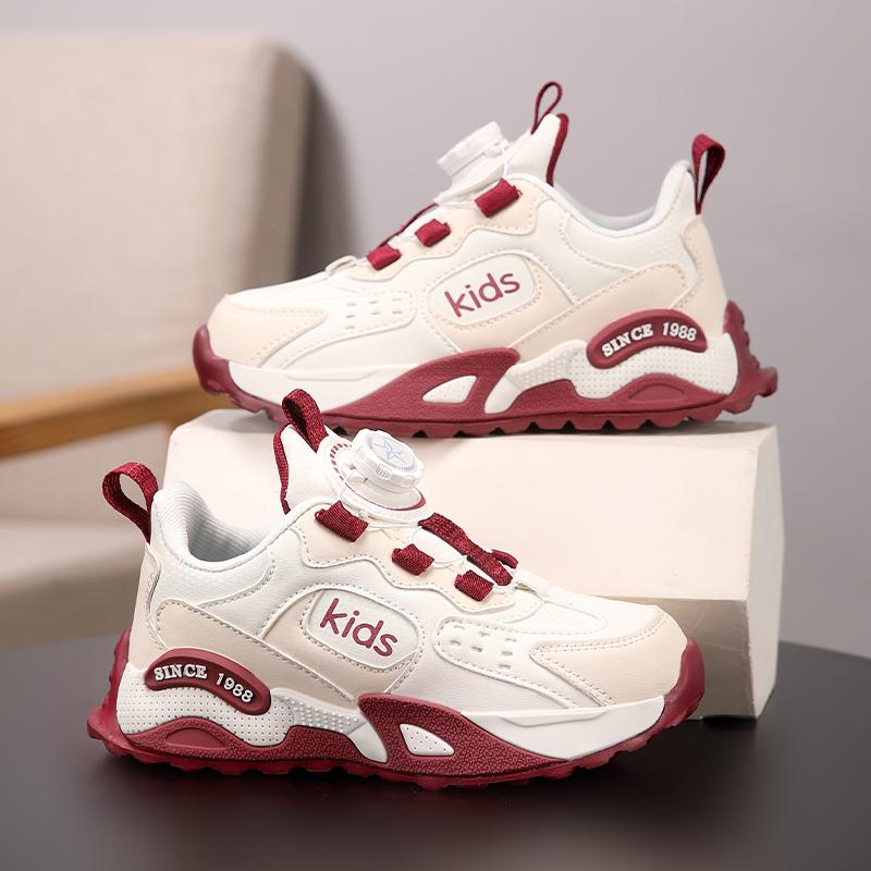 

Детская мода Four Seasons Дышащая повседневная обувь для детей Бег Спорт Студенты Девочки Трендовые удобные кроссовки для спортзала 28 вино красного