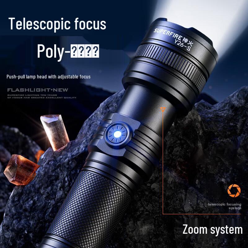 SupFire Y26-S Zoom Rechargeable Flashlight