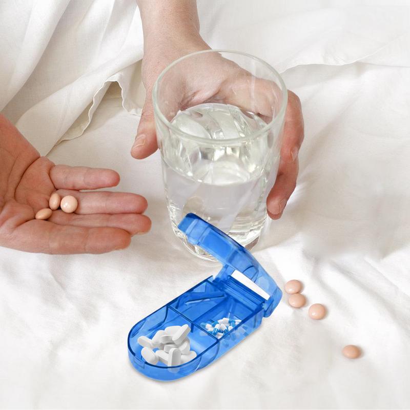 Medicine Pill Cutter Medicine Box Medicine Tablet Cutter Splitter Portable Compartment Pill Storage Box Health Care Pills Case