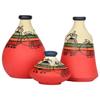 Earthenware 'Madhubani Jungle' Pink Handpainted Terracotta Oblong Flower Vase, Terracotta Decorative For Home Decor