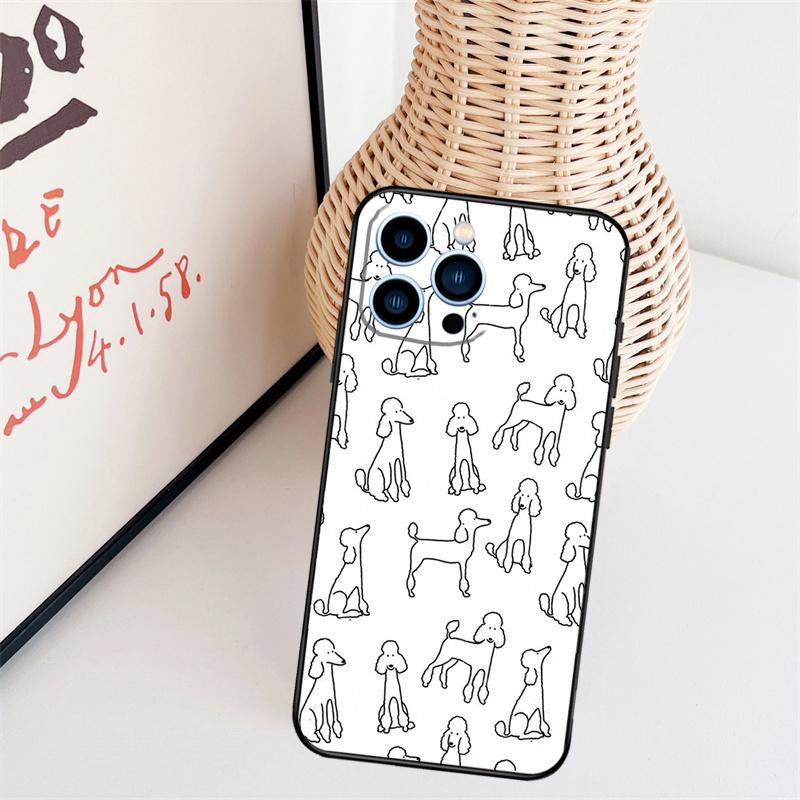 Poodle Dog Cartoon Funda For iPhone 16 15 Pro 14 Pro Max Plus 11 13 12 Mini X XS XR Phone Case