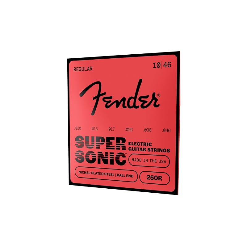 Fender SuperSonicTM 250R Electric Guitar Strings, Nickel-Plated Steel, Ball End, Gauges .010-.046