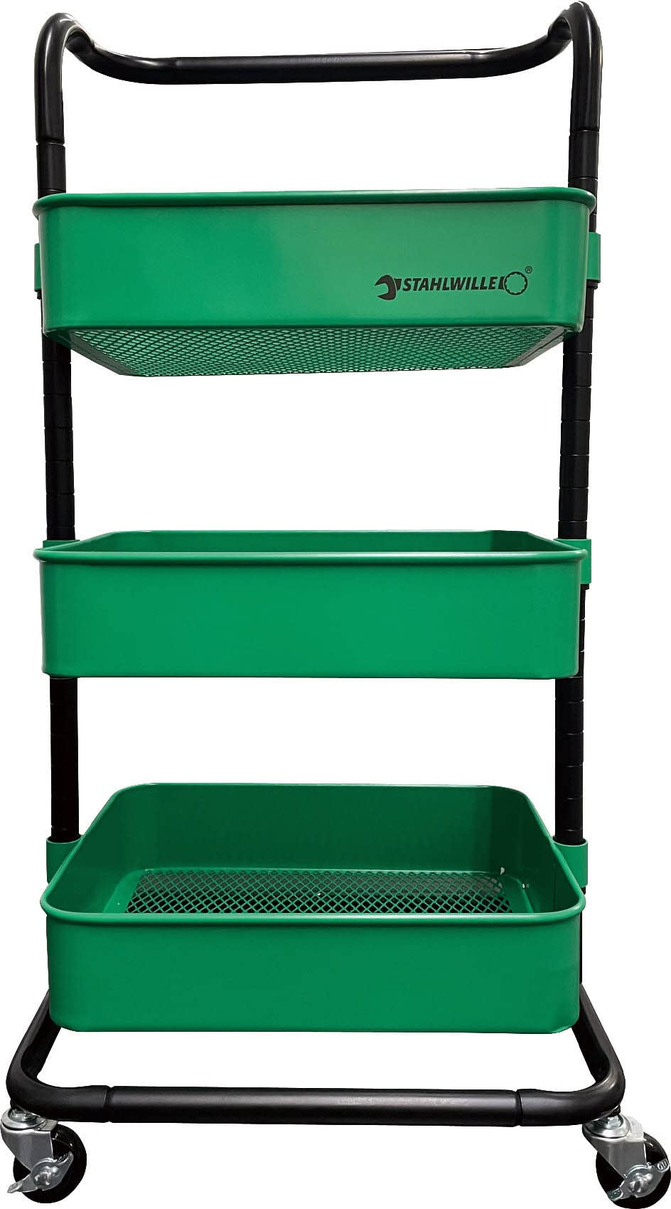 

STAHLWILLE a steel storage rack with 9197-0110JP, height-adjustable, mobile, three-tier casters, green. зелёный