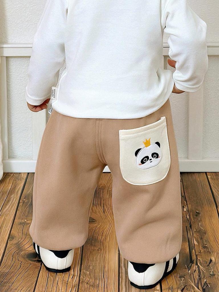 Warme Fleece-gefütterte Jogginghosen für Kinder - Herbst-/Winter-/Frühlingsstil, Dicke Outdoor-Schweißhosen für kleine und mittlere Kinder