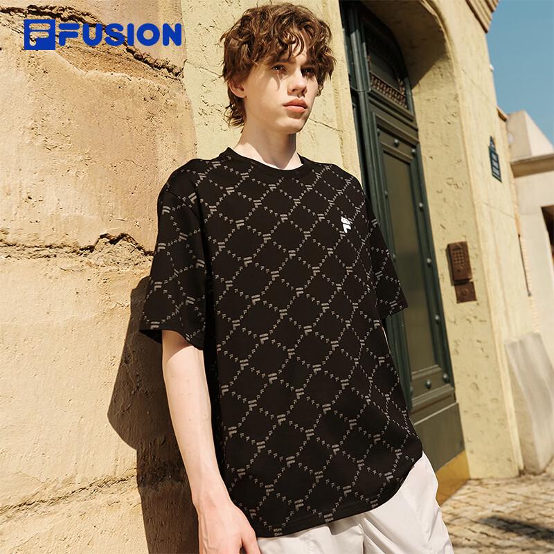 FILA FUSION Couple's Monogram Striped T-Shirt
