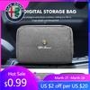 For Car Logo Data Line Box Travel Organizer Trunk Charger Storage Bag Accessories For Alfa Romeo GT Stelvio F1 Brera TJ0