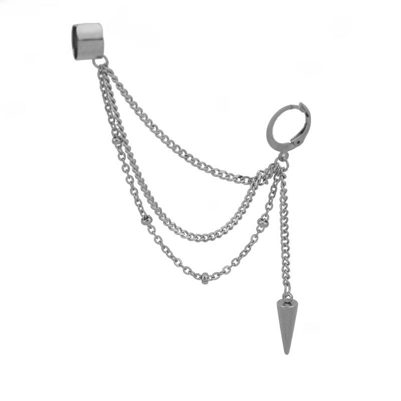 Męskie kolczyki ze stali nierdzewnej w kształcie kości do ucha - spersonalizowany modny dodatek