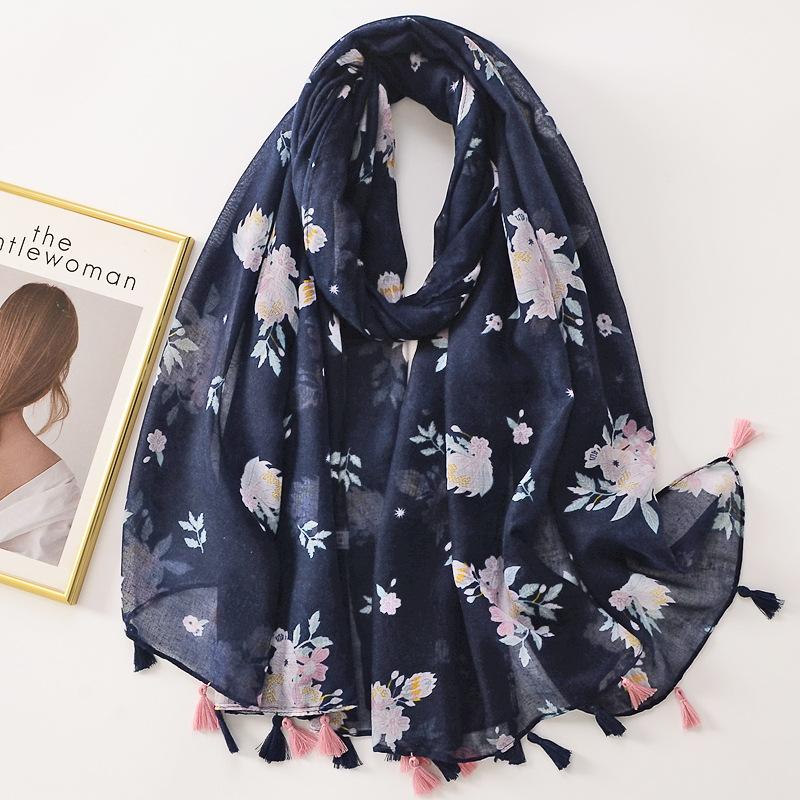 

Модный Ацтекский Милый Кашемировый Цветочный Шарф-шаль с Кисточками из Вискозы Высокого Качества Пашмина Стола Буфандас Мусульманский Хиджаб 180*90см