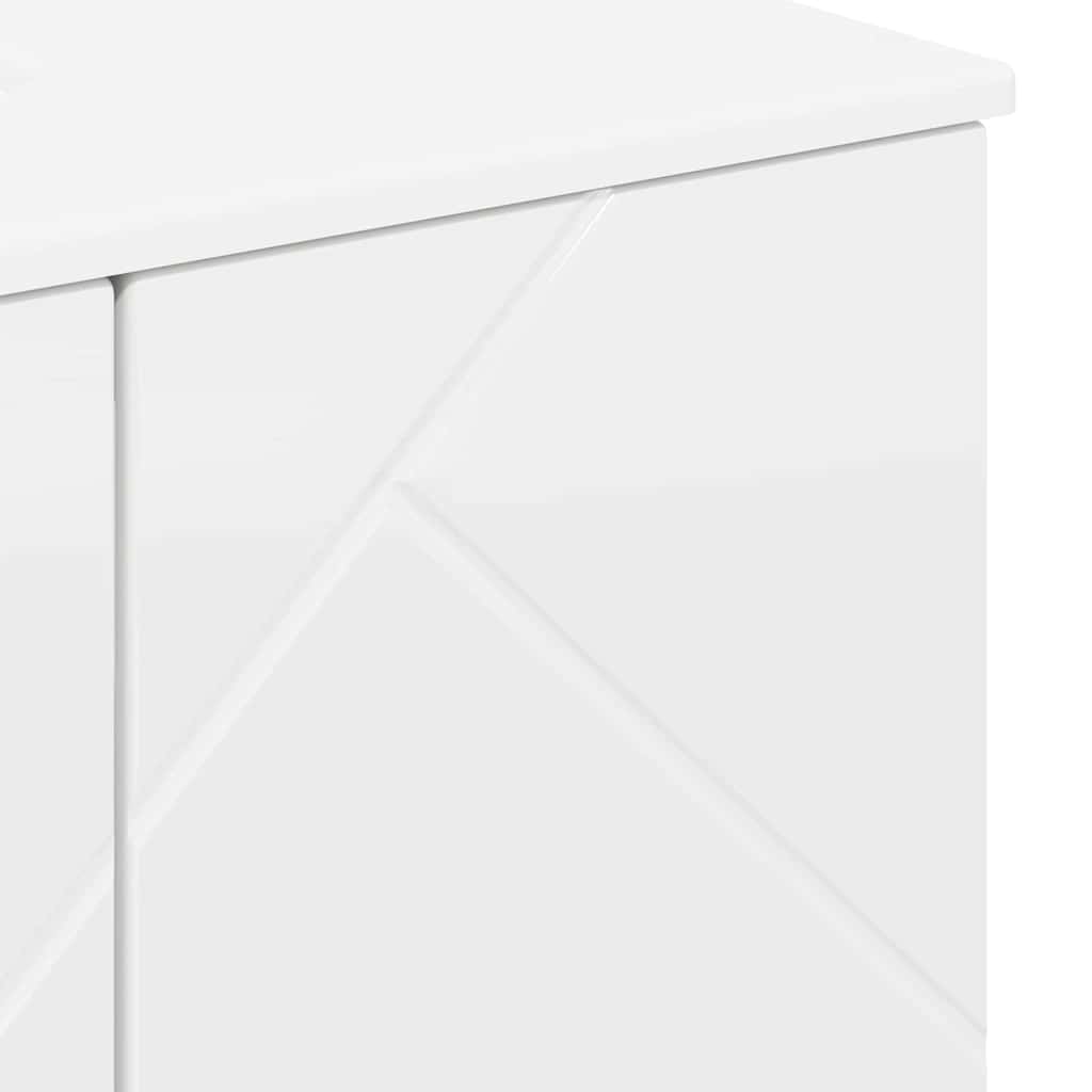 Bathroom Cabinet with Storage Glossy White 61 x 35 x 64 cm