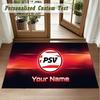 Crystal Velvet Square Rug Custom NamePSV Eindhoven FC Pattern Non Slip Home Floor Decor Rug