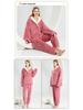 European-Size Christmas Pajamas: Plus Size Shu Cotton Fleece Long Sleeve Homewear Set