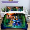 3Pcs Cybernetic Warrior Flame Bedding Set Quilt Cover Pillowcase Home Christmas Xmas Halloween Gift 1 Duvet Cover 2 Pillowcase M929477