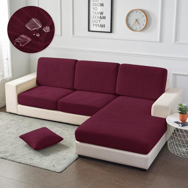 

Waterproof Sofa Seat Cushion Cover Jacquard Sofa Cover For Living Room Furniture Protector L Shape Corner Armchair Couch Covers Normal Size (S)-1pc вино красного