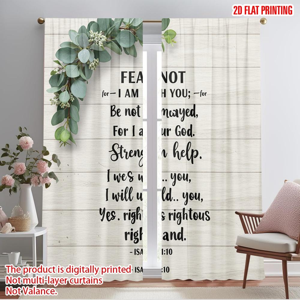 2 Stück 2D Flachdruck Vorhänge Fürchte dich nicht Ich bin bei dir Polyester Ohne Strom 0 Verwendung für Feiertagspartys Heimdekoration & Studio