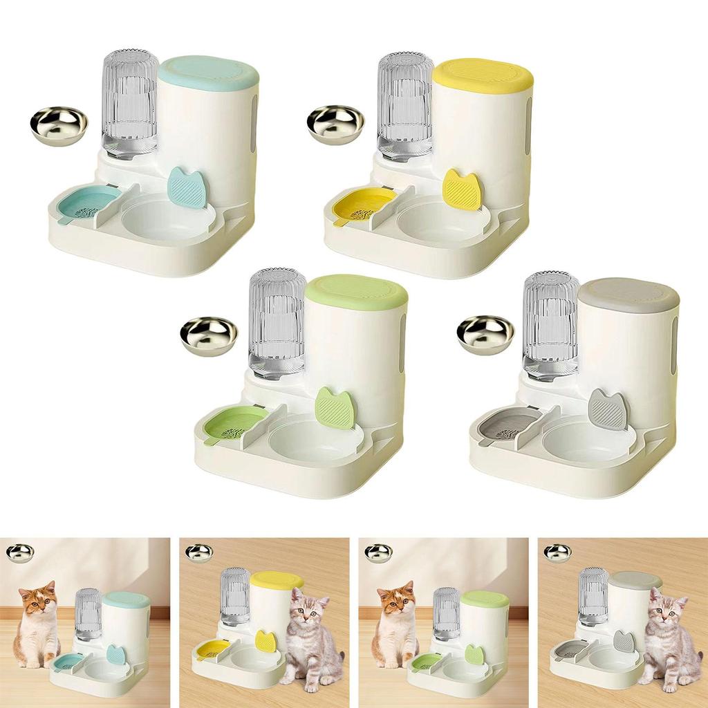And Water Dispenser,Removable,Compact,Feeding Station Dog Bowl Automatic Pet Feeder Food Feed for Kitten