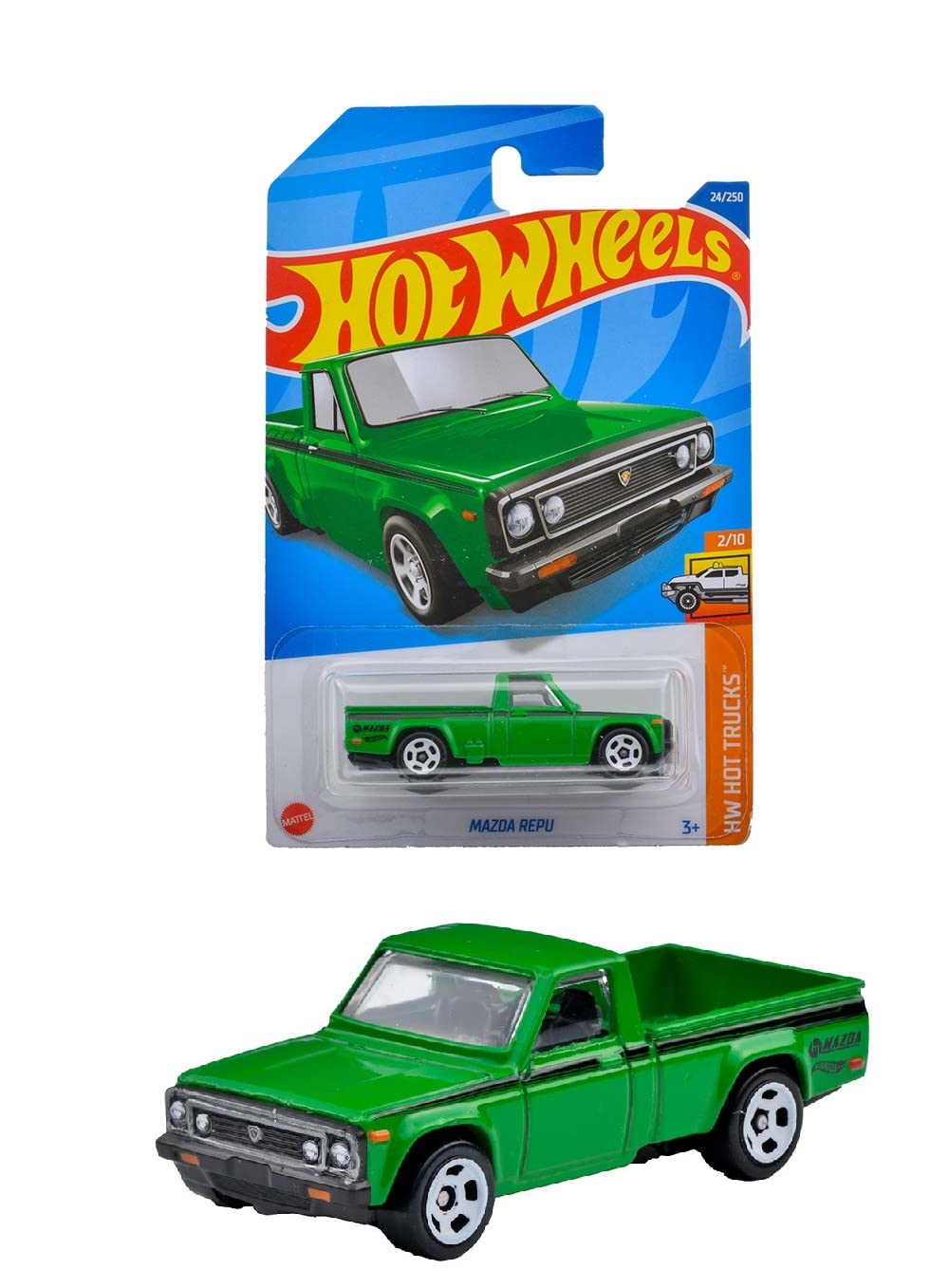 

Базовая машинка Hot Wheels Mazda Rep 3 и HHF30 [Возраст от] зелёный