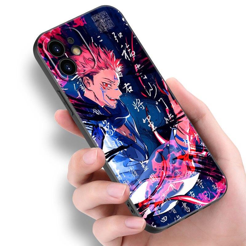 

Чехол для телефона с аниме Jujutsu Kaisen для Apple iPhone 14 13 12 Mini 11 Pro Max 7 8 XR X XS 7 8 Plus SE 2020 2022, черный чехол iPhone SE 2022