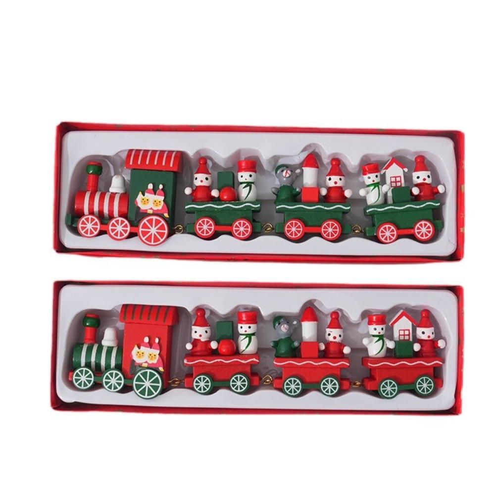 2025 Wooden Christmas Train Decor - Handcrafted Mini Holiday Set for Home, Window Display & Stocking Stuffers Gift