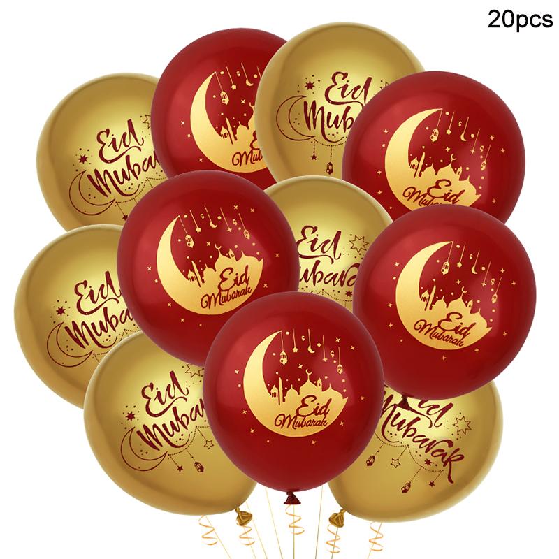 15-30Pcs Eid Mubarak Moon Star Latex Balloons Kit 2026 Muslim Islamic Festival Party Decoration Supplies Ramadan Kareem Gifts