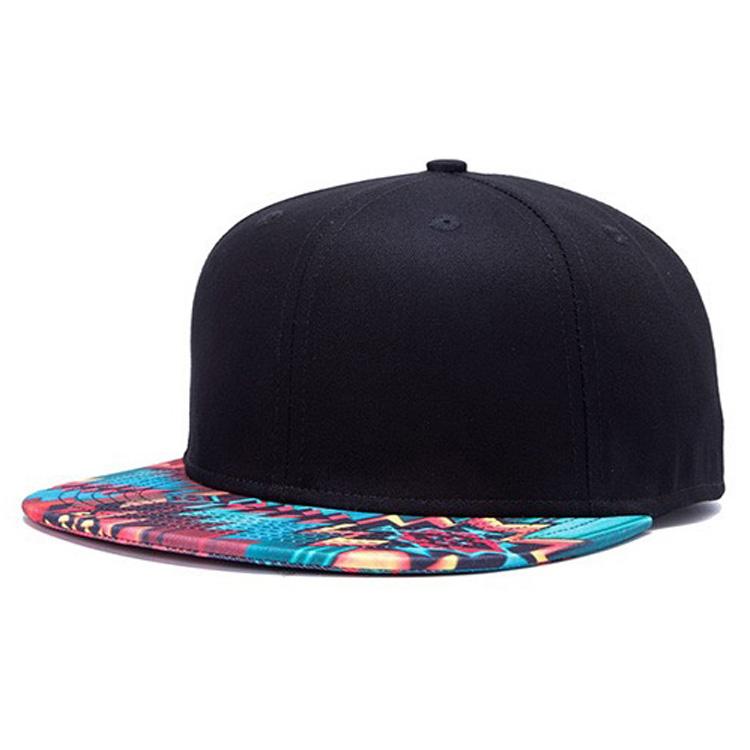 Low Profile Snapback Fashion Custom Design Your Own Digital Printing Sublimation Brim Snapback Hat 58-64 CM adult size чёрный
