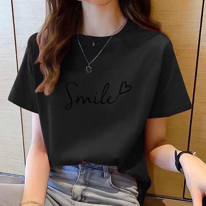 tshirt women top short sleeve t shirts New Korean t shirt for Women t shirt  Round Neck  Fashion tshirt woman tops printed