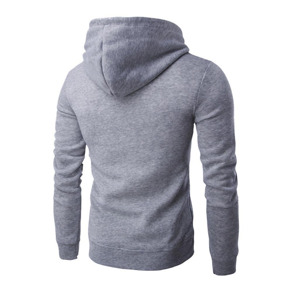 Men's Hoodie Solid Color Basic Hooded Jacket Cardigan Sweatshirt Spring Autumn Casual Men Streetwear Tracksuit Male