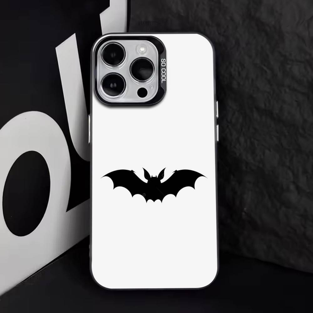 Fledermaus Spinnenmuster Mattierte Textur Handyhülle Für iPhone17,16,15,14,13,12,11 Plus,ProMax,XS,Bunte Silberne Handyhülle Funda Cover
