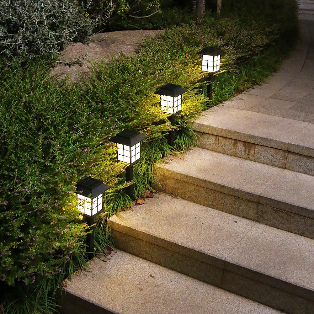Antique Solar Garden Lamp: 5LED Lawn Stake Light Outdoor Decorative Lantern
