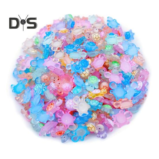 

50 шт. Мини-фигурки животных из смолы, черепах, водонепроницаемые реалистичные статуэтки из смолы со светящимися эффектами, украшения для ногтей 50pcs