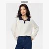 Giordano Women's Color-Block Lapel Knit Pullover